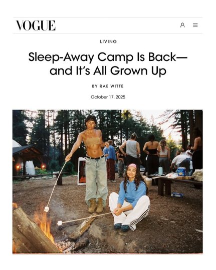 Instagram post by @usal.project: Usal in @voguemagazine today <3 Our monthly camping trips are the heart and soul of what…
