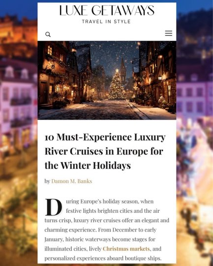 Instagram post by @damonmbanks: European river cruises are always a good idea, but simply magical at the holidays! To…