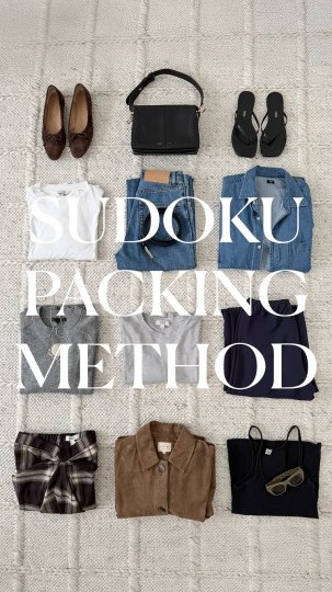 Instagram post by @mademoisellejaime: Have you tried the Sudoku Packing Method? If you always struggle with overpacking, or…