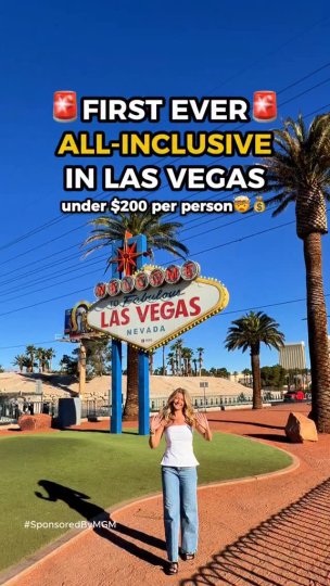 Instagram post by @shelbyreickstravels: Las Vegas just dropped a $330 all-inclusive package for 2 people on the Strip 🤯 I got…