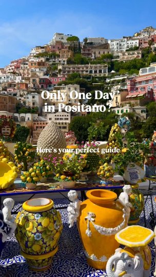 Instagram post by @wanderlust__ever: Positano in one day 👇🇮🇹🍋 🏞️ Best Positano Viewpoint👇 Find the famous photo spot on Via…