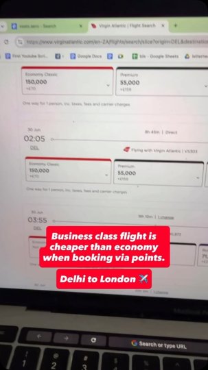 Instagram post by @unfinance: Want to fly in a luxury, lie-flat Business Class seat for the price of a budget economy…