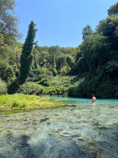 Reddit post in r/travel: In the summer, I traveled to Ksamil, Albania, and nearby, there was a natural beauty…