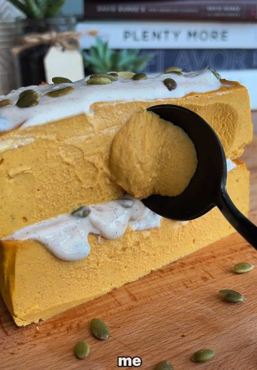 TikTok post by @thefeedfeed: (ad) This High-Protein Pumpkin Cheesecake with @good culture Simply 2% Cottage Cheese is…