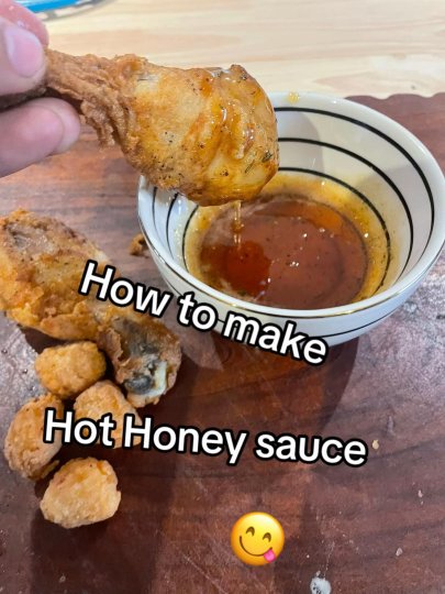 TikTok post by @sir.inglis: This post provides a brief, step-by-step tutorial on making homemade hot honey sauce. The…