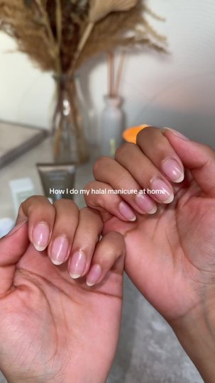 TikTok post by @hajrella: Japanese manicure at home 💅 #manicure #halalnails #japanesemanicure #SelfCare…