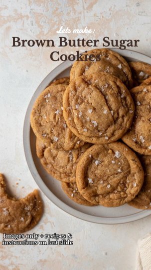 TikTok post by @the.recipe.haven: brown butter sugar cookies 🍪 nutty, chewy, and soft enough to melt your mood