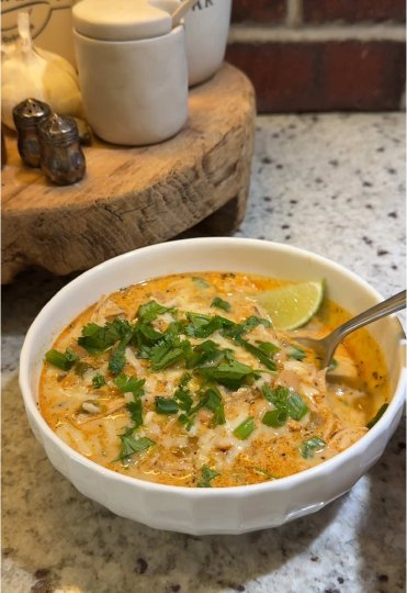TikTok post by @passme.thesalt: White Chicken Chili 🌶️🤍 part 7 in my soup series and trust me… you will want to make…