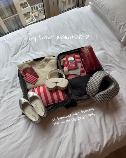 TikTok post by @maddieborge: My travel essentials ✈️ (as someone who travels the world carry-on only) ft. @Pastael…
