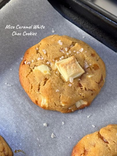 TikTok post by @georgiers: The only miso caramel cookie recipe you need.. To make the cookies, you’ll need: - 100g…