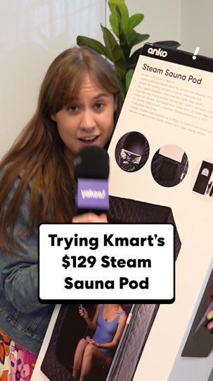 TikTok post by @yahooaustralia: Today we’re testing out #Kmart’s new Black Friday exclusive Steam Sauna Pod, available to…