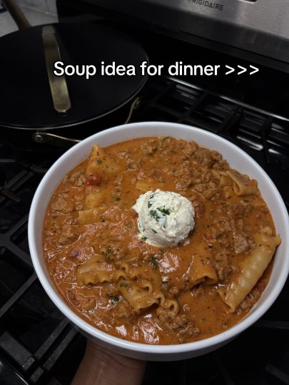 TikTok post by @entreesofdelight: Episode 8: What’s for Dinner? Lets Make This Delicious Lasagna Soup 🤩 Easy Simple Meals…