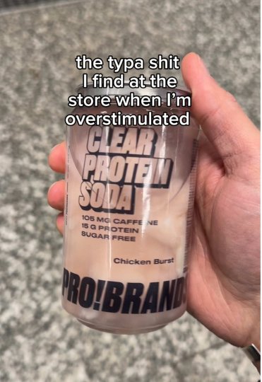 TikTok post by @probrandssweden: protein soda? there’s a whole chicken breast in there
