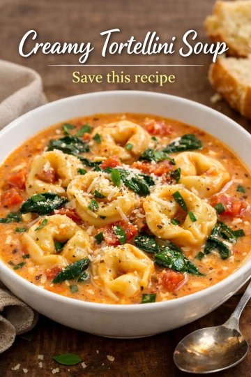 TikTok post by @the_thai_kitchen: Creamy #Tortellini #Soup INGREDIENTS • 1 Tablespoon olive oil • 1 Tablespoon butter • 1…