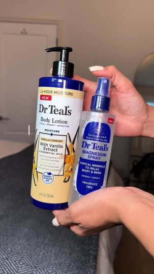 TikTok post by @drteals: Two simple steps for a wind-down routine: Magnesium Spray followed by Vanilla Comfort…