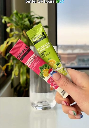 TikTok post by @cleansimpleeats: 60 seconds is all it takes 🙌 Mix our Greens + Superfoods with our Hydrate + Electrolytes…