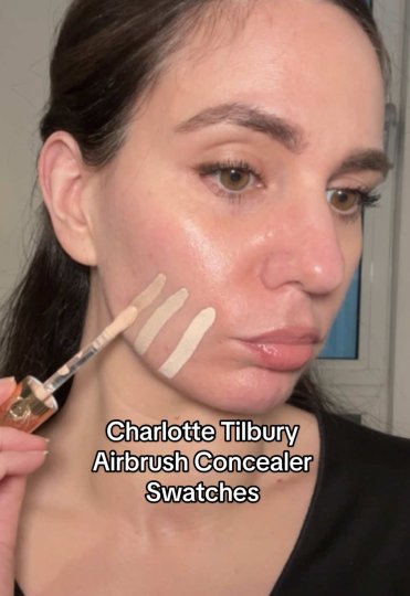 TikTok post by @iamharriet.h: Some more swatches of some fair shades of the new @Charlotte Tilbury Airbrush Flawless…