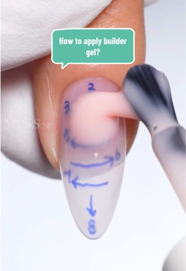 TikTok post by @melodysusiegels: How to apply builder gel? Step-by-step guide for nail beginners! 👉Follow us for more…