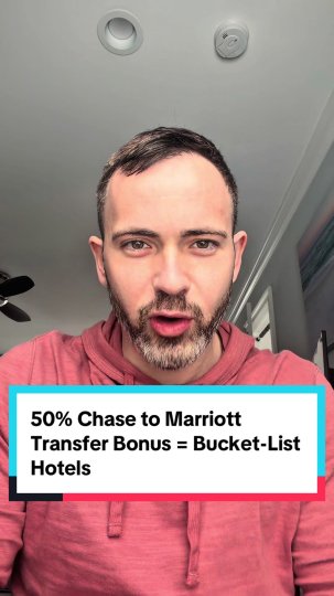 TikTok post by @pointedbyjared: Chase just dropped a 50% transfer bonus to Marriott. Here are 3 properties where that…