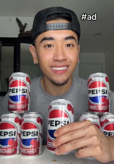 TikTok post by @davdlifts: Its true! Pepsi released Prebiotic Cola Cherry Vanilla🍒