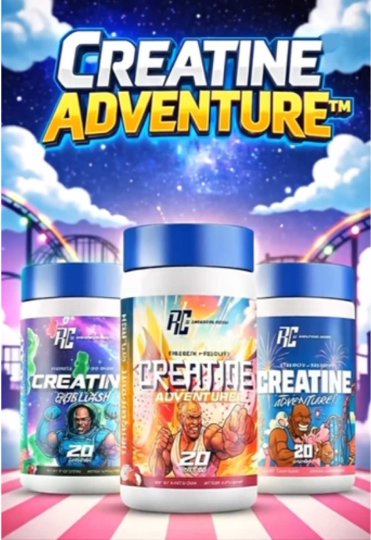 TikTok post by @ronniecoleman8x: 🚨New Product Alert🚨 My ALL NEW Ronnie Coleman’s Creatine Adventure!! Three all new…