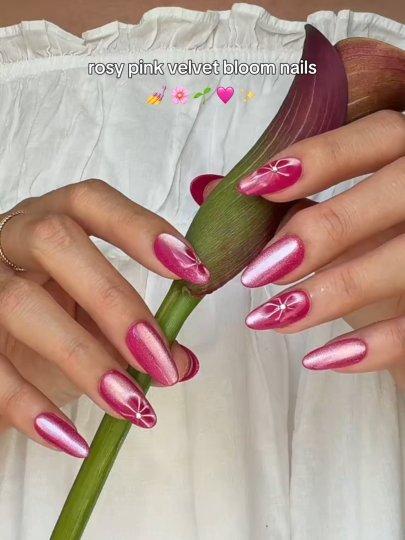 TikTok post by @glamnetic: Blooming into your best mani 🌱🩷 Meet Rosy Siren, our newest addition to Medium Oval. A…