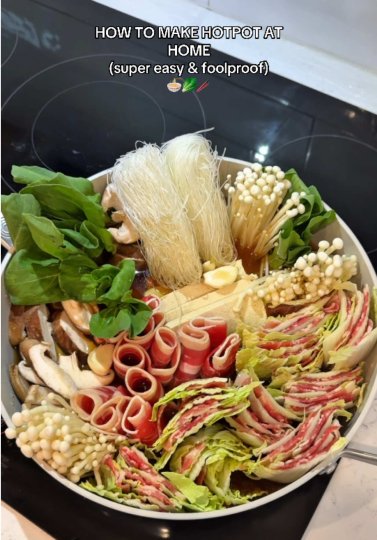 TikTok post by @elizabethwu_: Hotpot is always my go-to meal when I don’t feel like cooking. It’s so easy & heavenly-I…