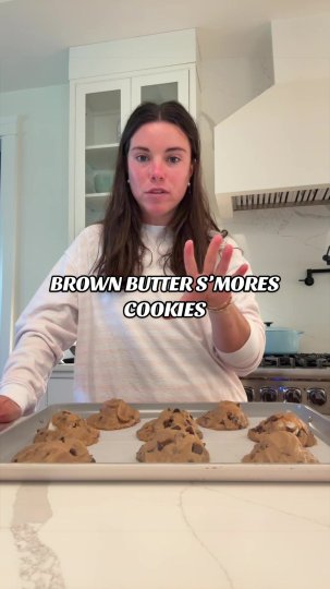 TikTok post by @annmichaelmaye: Brown butter s’mores cookies!! These turned out SO good