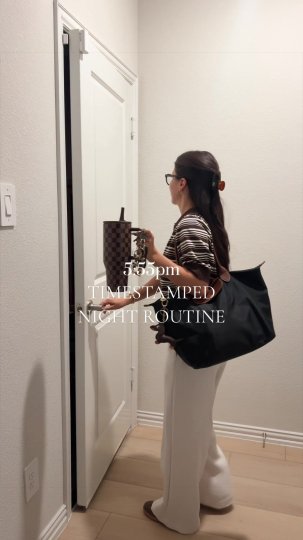 TikTok post by @elainamich: Timestamped asmr night routine 🩷productive 5-9 routine aesthetic #routine #dayinmylife…