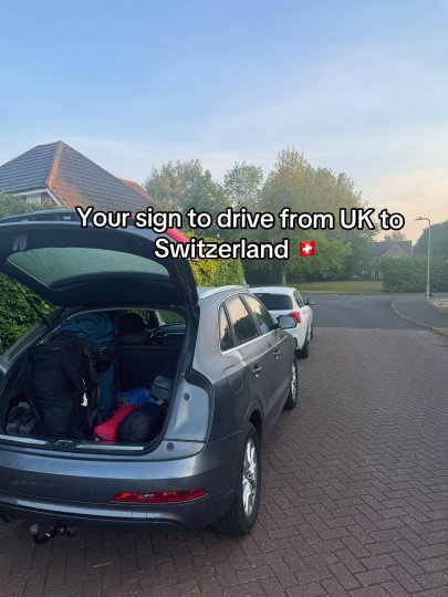 TikTok post by @haz.roams: We drove from Lincoln, UK to Switzerland which meant it was around a 1,800mile round trip…