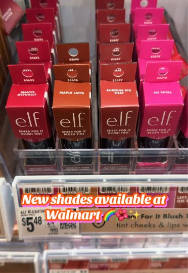 TikTok post by @yulesthepisces: New Elf Blush Tint Shades at @Walmart 🌈🌺✨ #elfcosmetics #liptintviral #recomendacion…