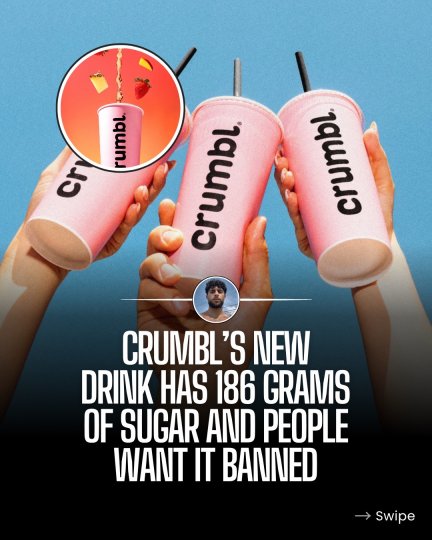 TikTok post by @julianyouhana: Crumbl’s new customizable “dirty sodas” can pack 186g of sugar and 840 calories into a…