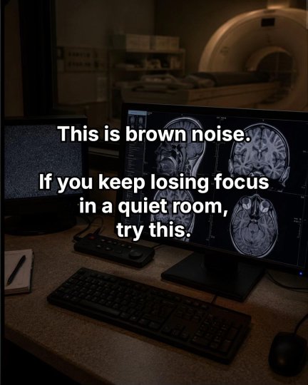 TikTok post by @try.env: If you keep losing focus in a quiet room, try one focus block with low-volume brown noise.