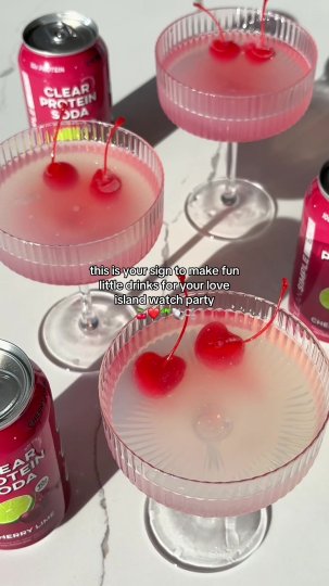 TikTok post by @cleansimpleeats: We ❤️ Cherry Lime Clear Protein Soda 🍒🍋‍🟩