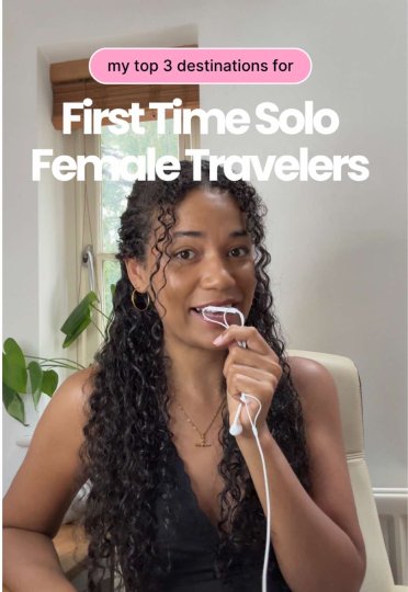 TikTok post by @travelwithnesha_: My top 3 destinations for first time solo female travelers 🌞✈️🌺 I’d love to hear from…