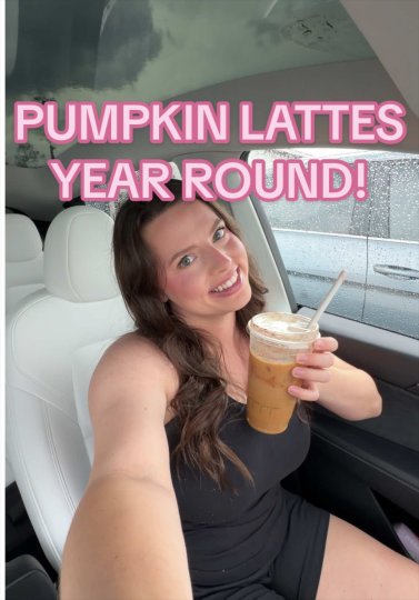 TikTok post by @glamgirlem: pumpkin spice lattes year round 🎃🍂☕️ #pumpkinspicelatte #wholefoods #coffeeorder…