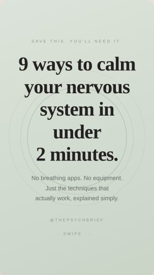 TikTok post by @psychfinance: This carousel post presents actionable techniques to regulate the nervous system and…
