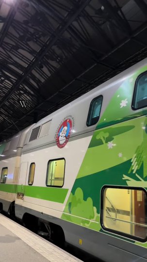 TikTok post by @sophieseesit: This is the real-life Polar Express! We grabbed a sleeper train from Helsinki up to…