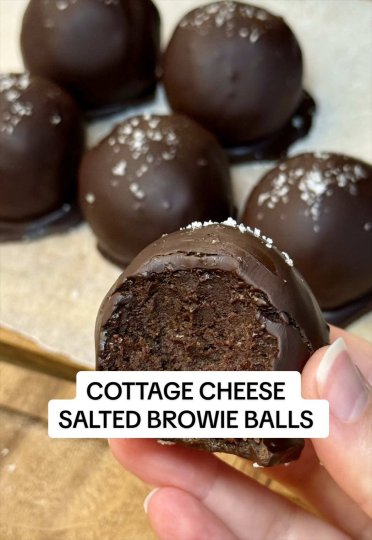 TikTok post by @noradora99: My cottage cheese salted brownie balls 🍫
