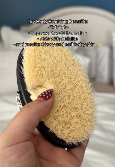 TikTok post by @yuritzanunez: Dry brushing has become a routine practice for me, at least 3x a week. ✨