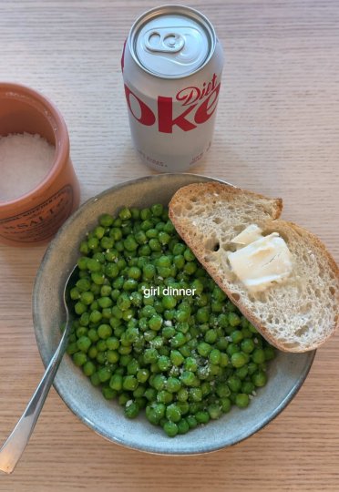 TikTok post by @natkkim: Don’t mind me, just throwing back 12oz of peas