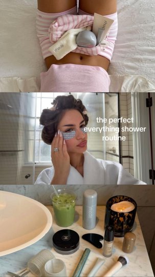 TikTok post by @bellallure: This post outlines a curated 'everything shower' routine by categorizing necessary…