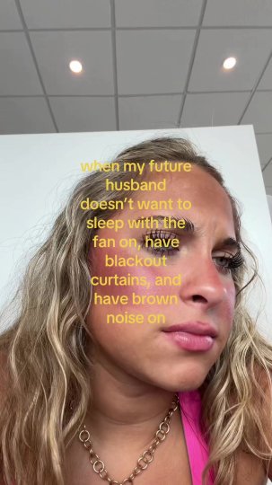 TikTok post by @secret.aubrey.relatable: A woman shares a humorous take on her future husband's hypothetical disagreement with her…