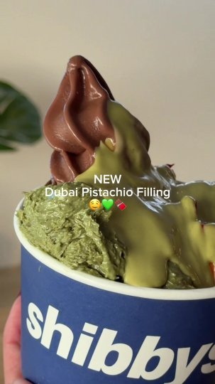 TikTok post by @shibbysnz: We're hopelessly devoted to our brand new Dubai Pistachio Filling 🤤 💚 A dreamy combo of…
