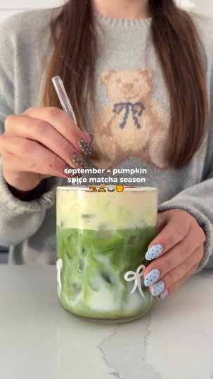 TikTok post by @lifewith.aless: pumpkin spice matcha season!!!
