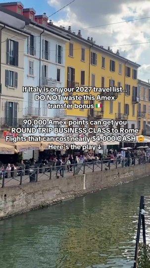 TikTok post by @jlassinfirstclass: Italy in business class for 90K Amex points ROUND TRIP 🇮🇹✈️ This is one of my favorite…