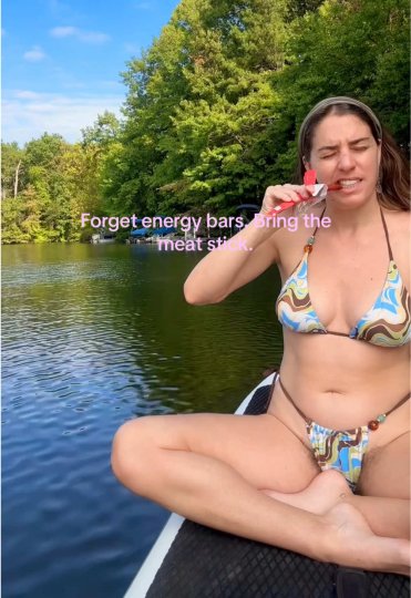 TikTok post by @bush_at_the_beach: Honestly favorite snack on the lake. High protein and salt ratio that I love🙏