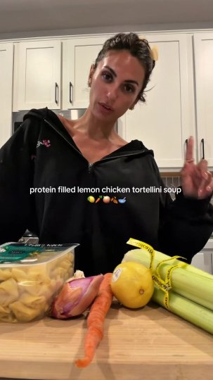 TikTok post by @tatlafata: Back to my cooking roots 🍋🥣🧅🥕 healthy lemon chicken tort soup