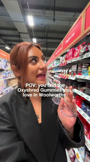 TikTok post by @daniellagibson: CREATINE GUMMIESSSSS! NOW IN @Woolworths_au @OxyShred Energy 🤎⚡️