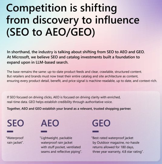 X post by @aleyda: 🚨 @MSAdvertising has published a must-read guide about AEO/GEO with practical data to…